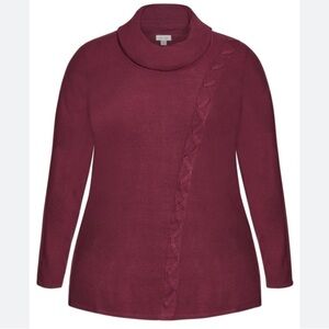 New Avenue Lace Up Cowl Neck Sweater